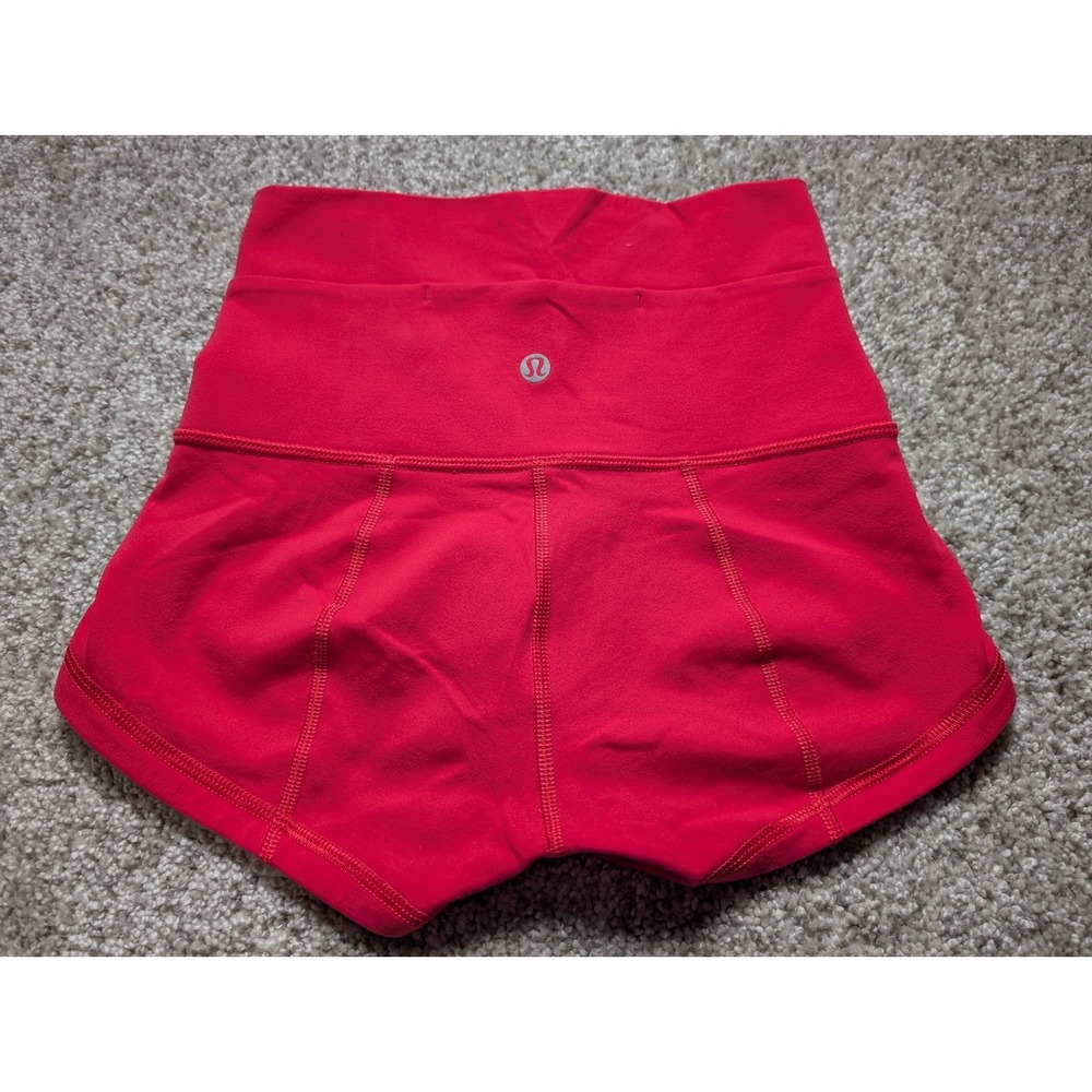 Lululemon Shorts 2 Red Burgundy Maroon High Rise Gym Summer Workout